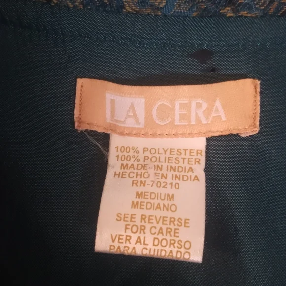 Vintage La Cera Quilted Embroidered Floral Button Up Boho Eclectic Grandpa Coat